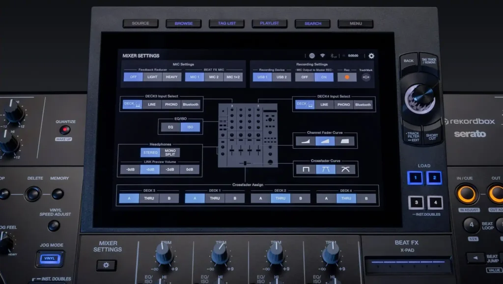 xdj-az mixer settings